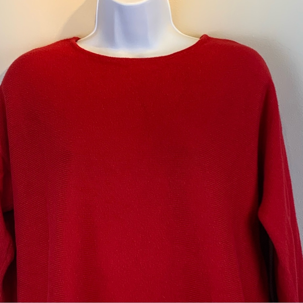 Michael By Michael Kors Knit Tunic Sweater Womens Large Red Back Zip Side‎ Slits - Picture 7 of 14
